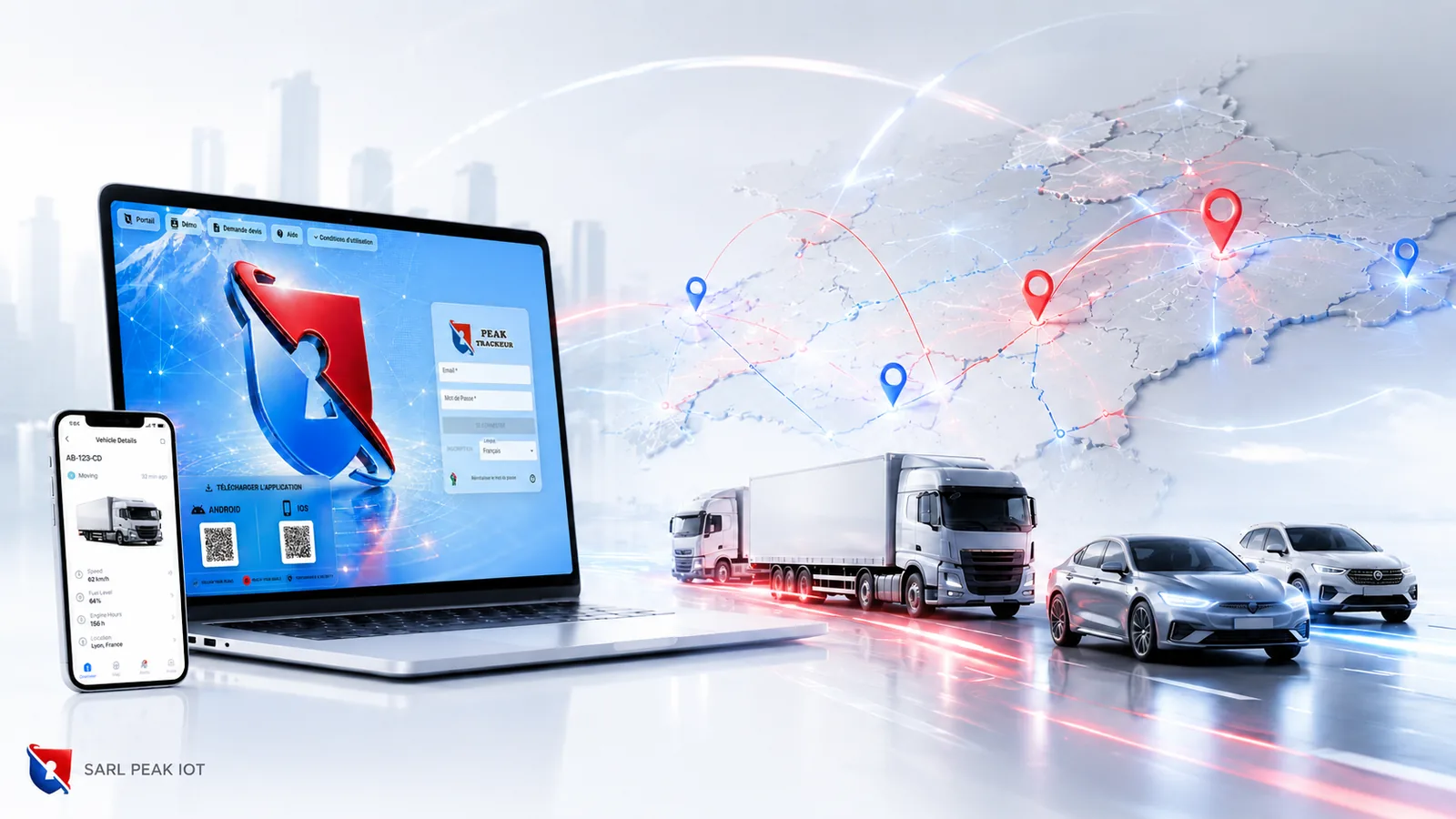 Plateforme Peak Trackeur connectée à la flotte